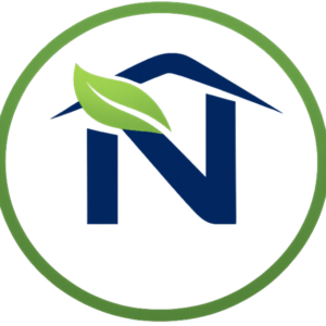 NestivoSpace favicon featuring a circular N home icon with green leaf