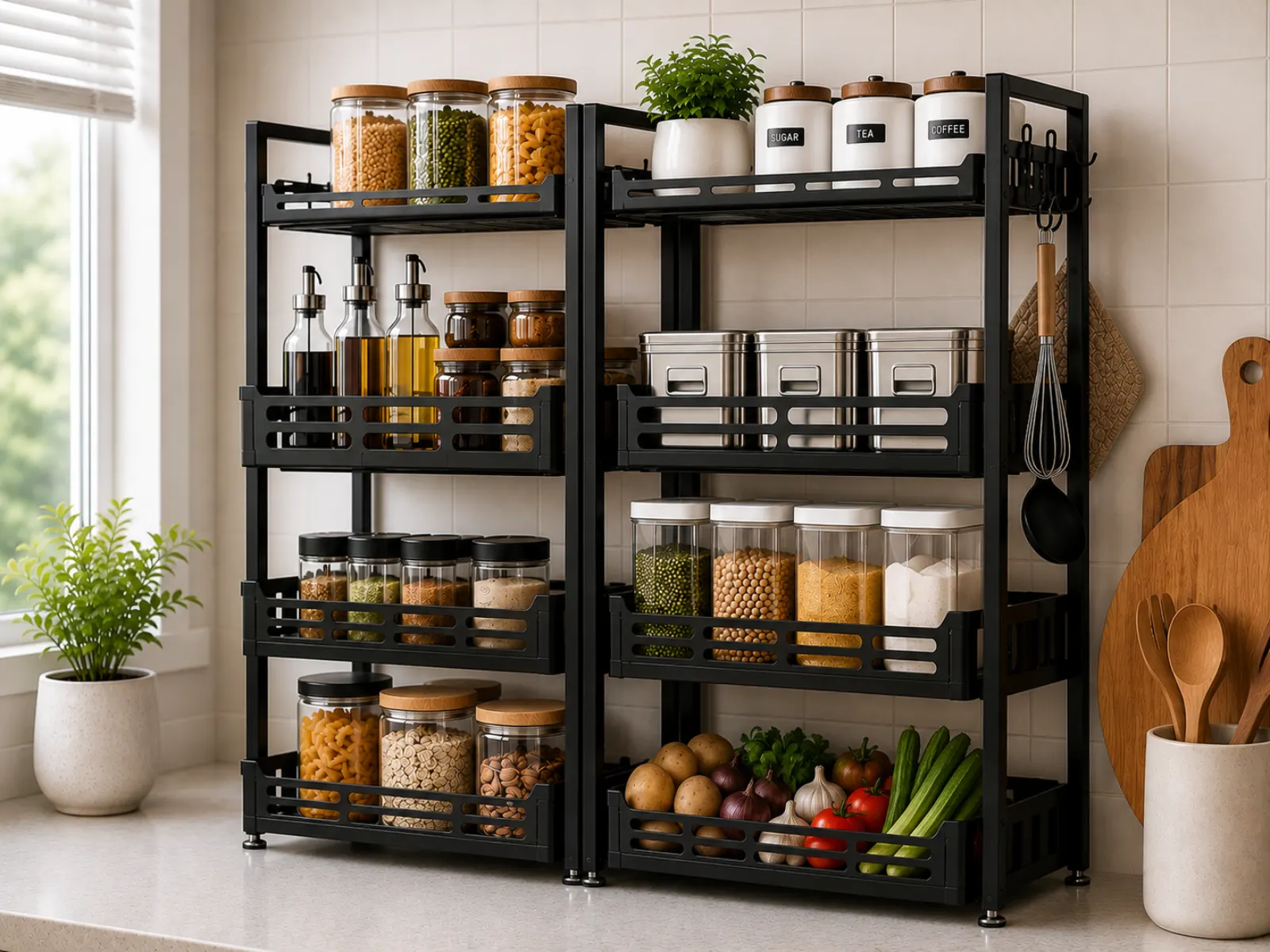 Premium kitchen storage rack for organized cookware and pantry essentials