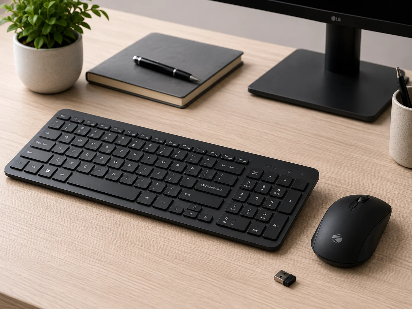 Wireless keyboard and mouse combo for modern workspace productivity